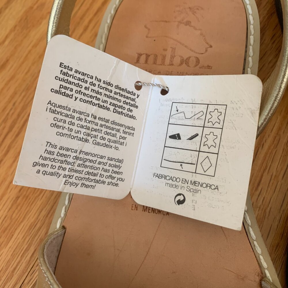 Mibo Avarcas Women's Metallic Gold Leather Slingback Sandals - Picture 7 of 9